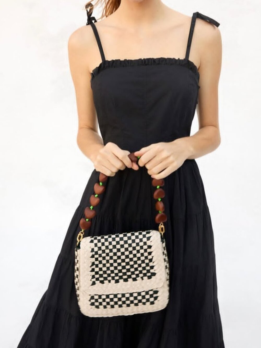 Clare V Louis Border Woven Checker bag